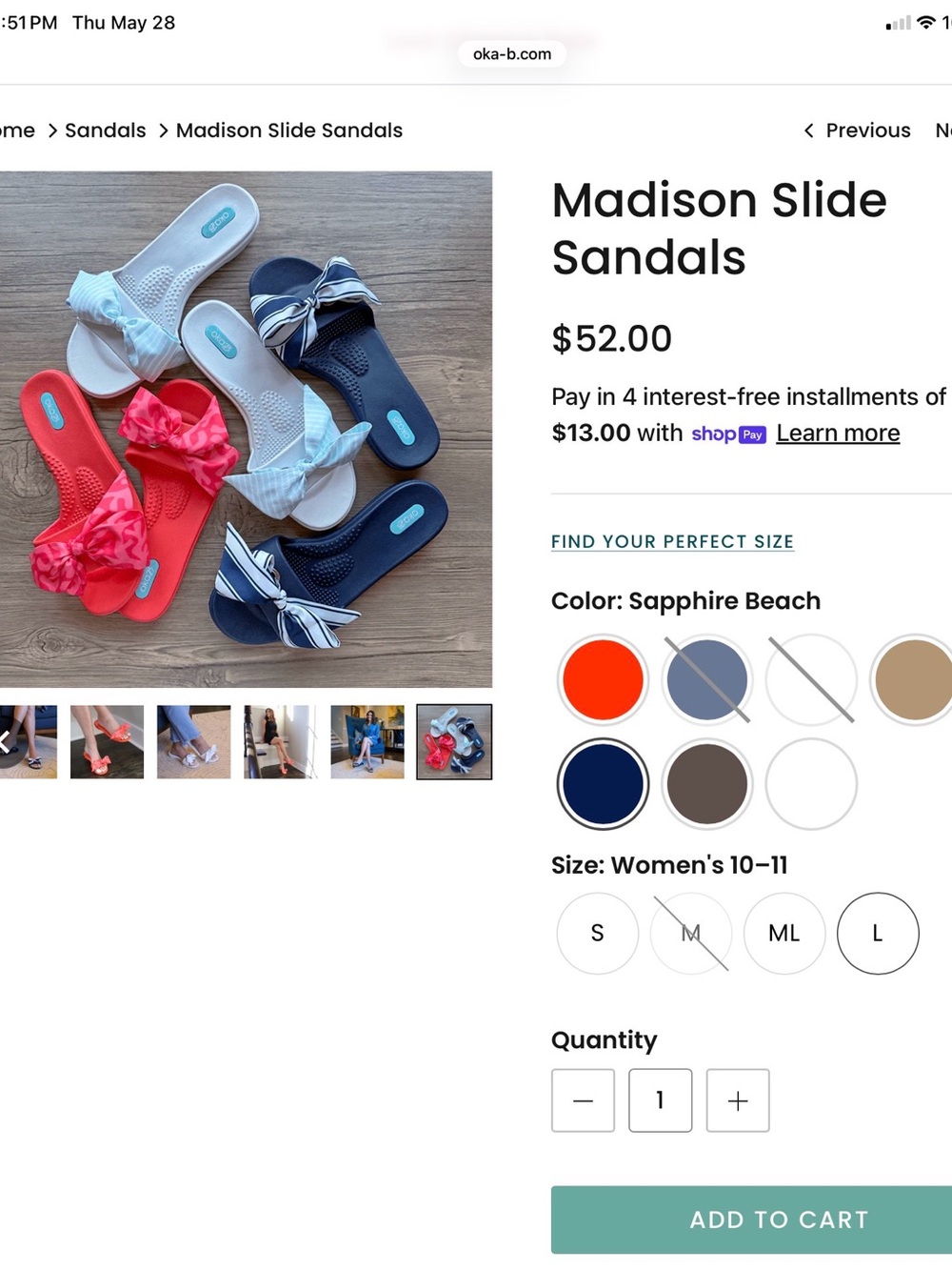 NWOT NEVER WORN OKA b. Madison Slide Sandals Black Gingham L - Picture 11 of 14